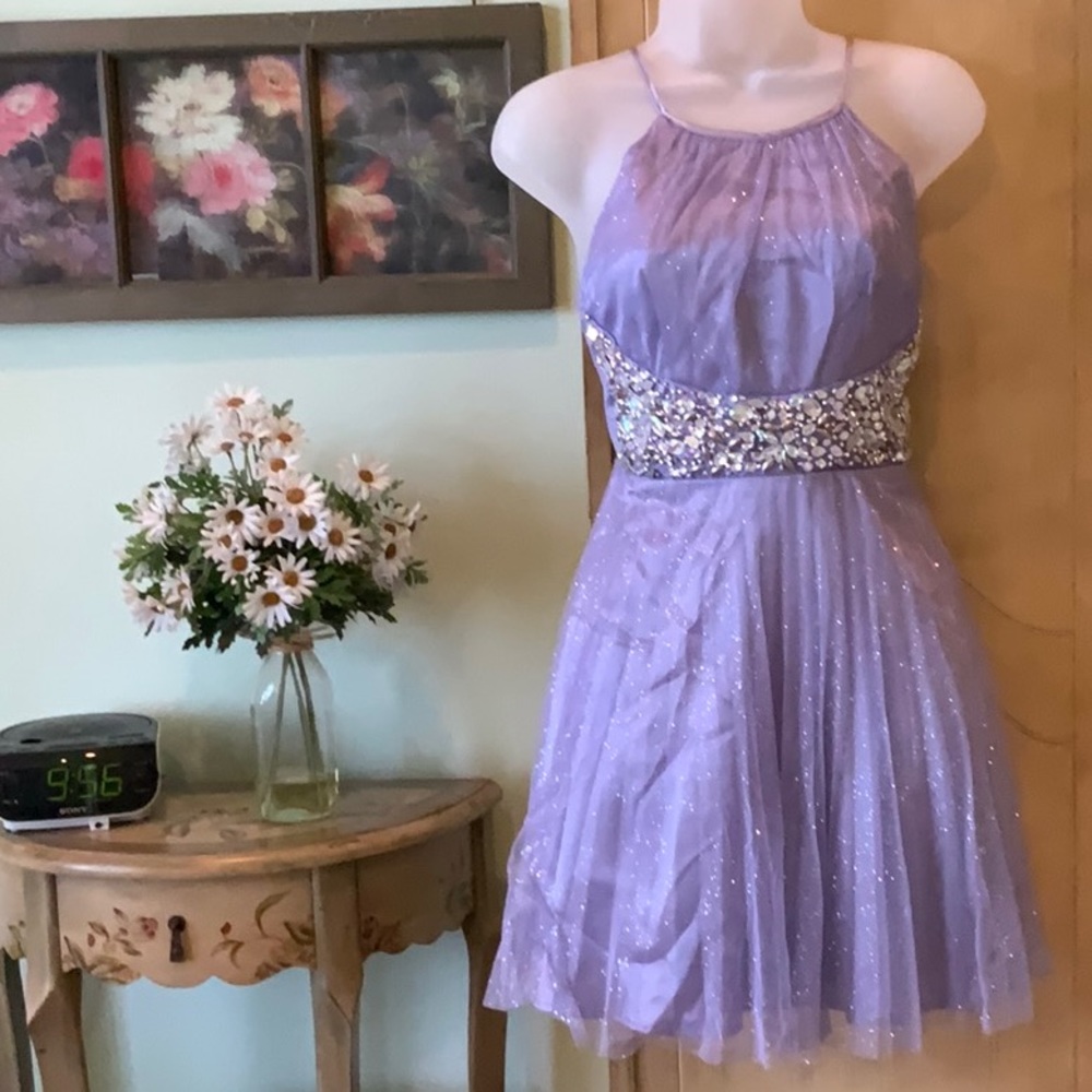 Teeze Me Pastel Lavender Sparkly Party Dress Size 1